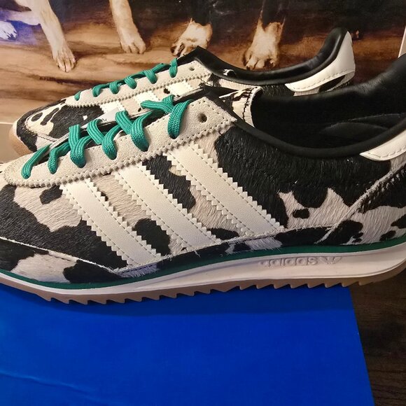Adidas Originals Women's SL 72 OG Sneakers Cow Print JR1639 Size 8 US NEW - Picture 1 of 14